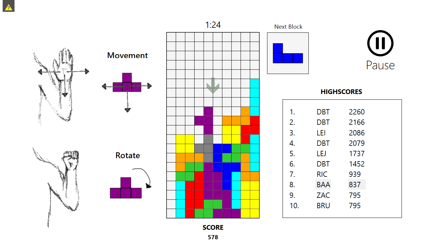 Tetris Instructions